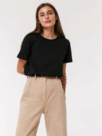 T-shirt d'été 100 % coton pour femmes