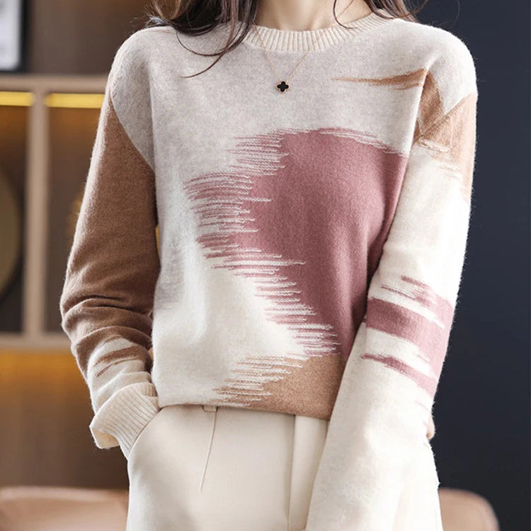 Pull chandails cravate et col rond pour femmes