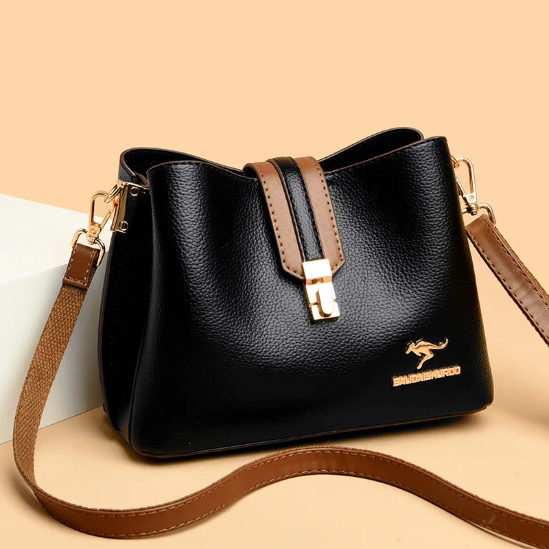 Sac seau en cuir souple pour femmes
