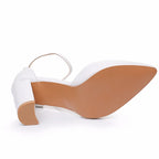 Sandales pointues en cuir talons pour femmes