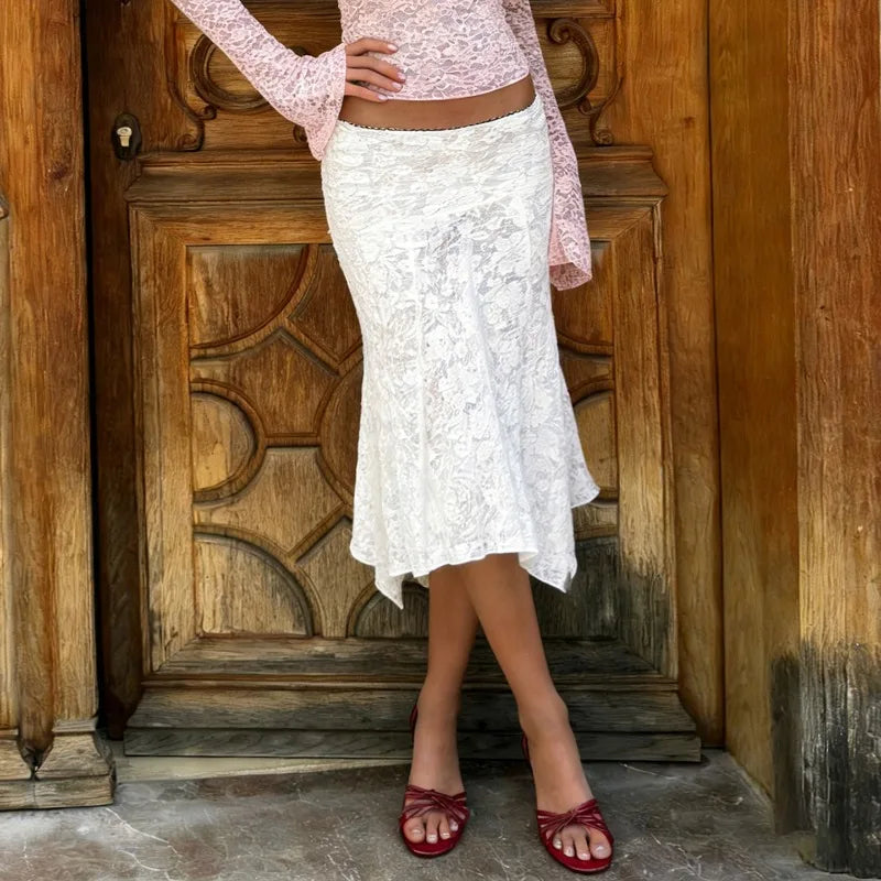 Jupe sirène sexy en dentelle imprimée pour femmes