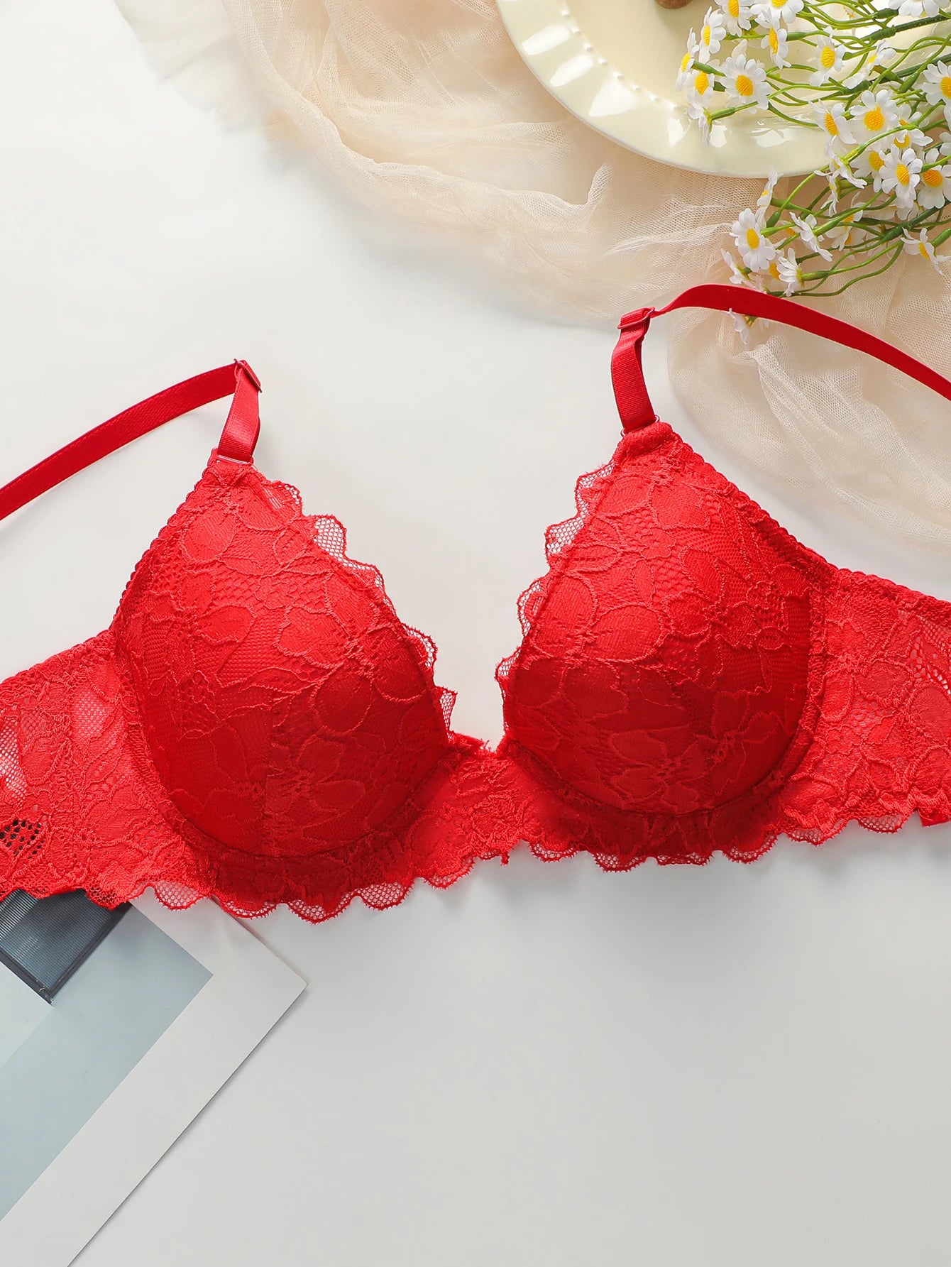 Ensemble de 2 pièces en dentelle et coton pour femmes