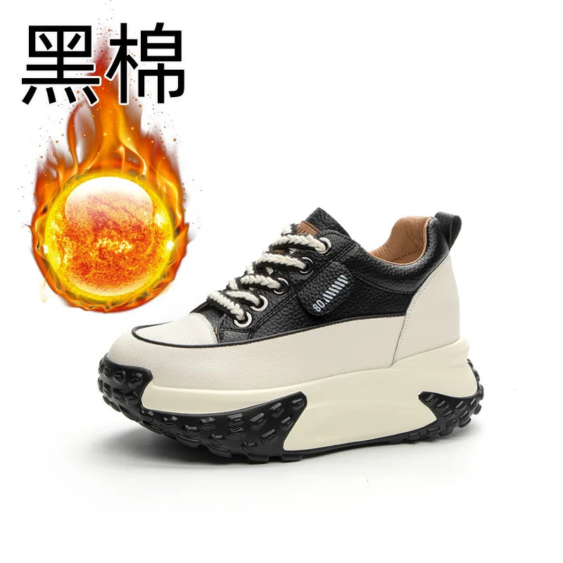 Baskets respirante confortable en cuir véritable pour femmes