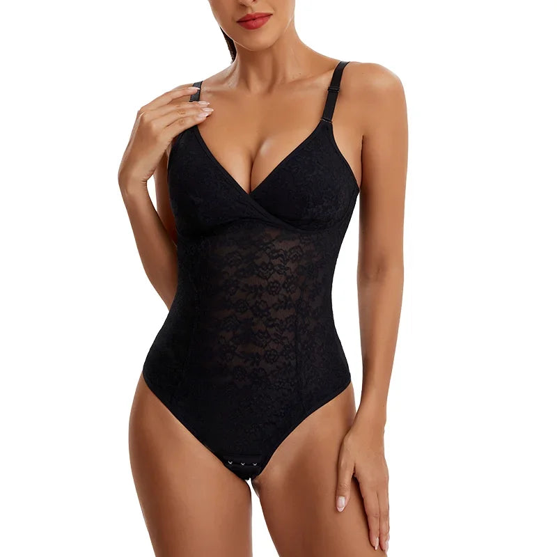 Body string en dentelle à col en V pour femmes