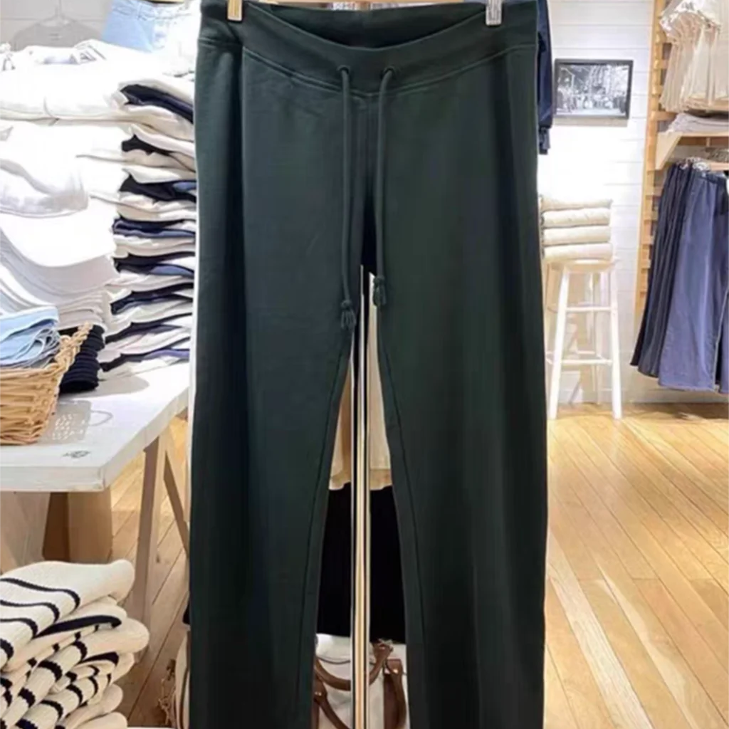 Pantalon de survêtement taille haute à ourlet brut pour femmes