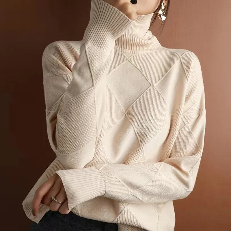 Pull à col roulé en cachemire pour femmes
