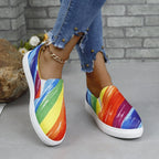 Chaussures basses élastiques assorties aux couleurs pour femmes