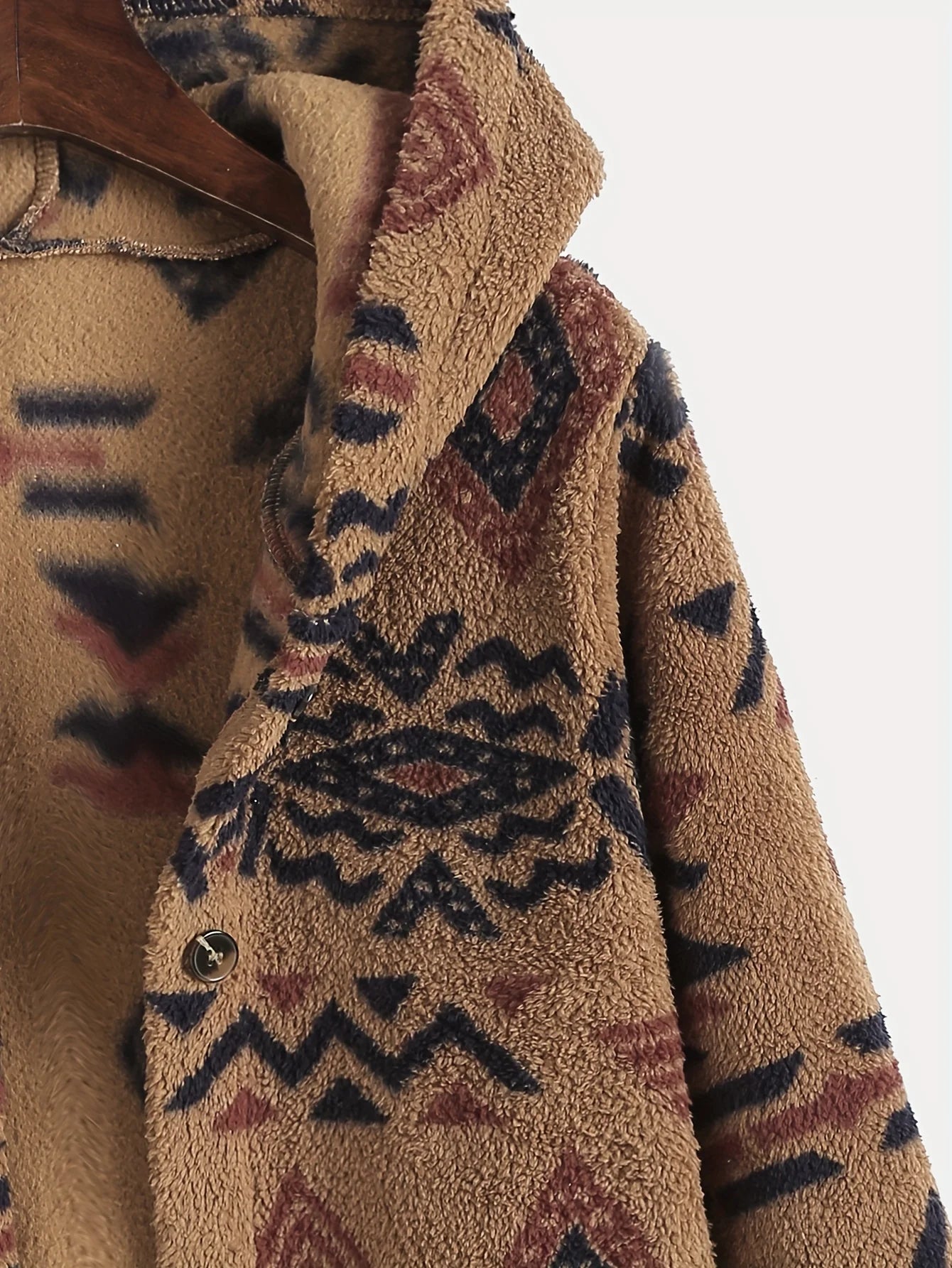 Manteau en peluche autrichien ultra-fin imprimé national aztèque pour femmes