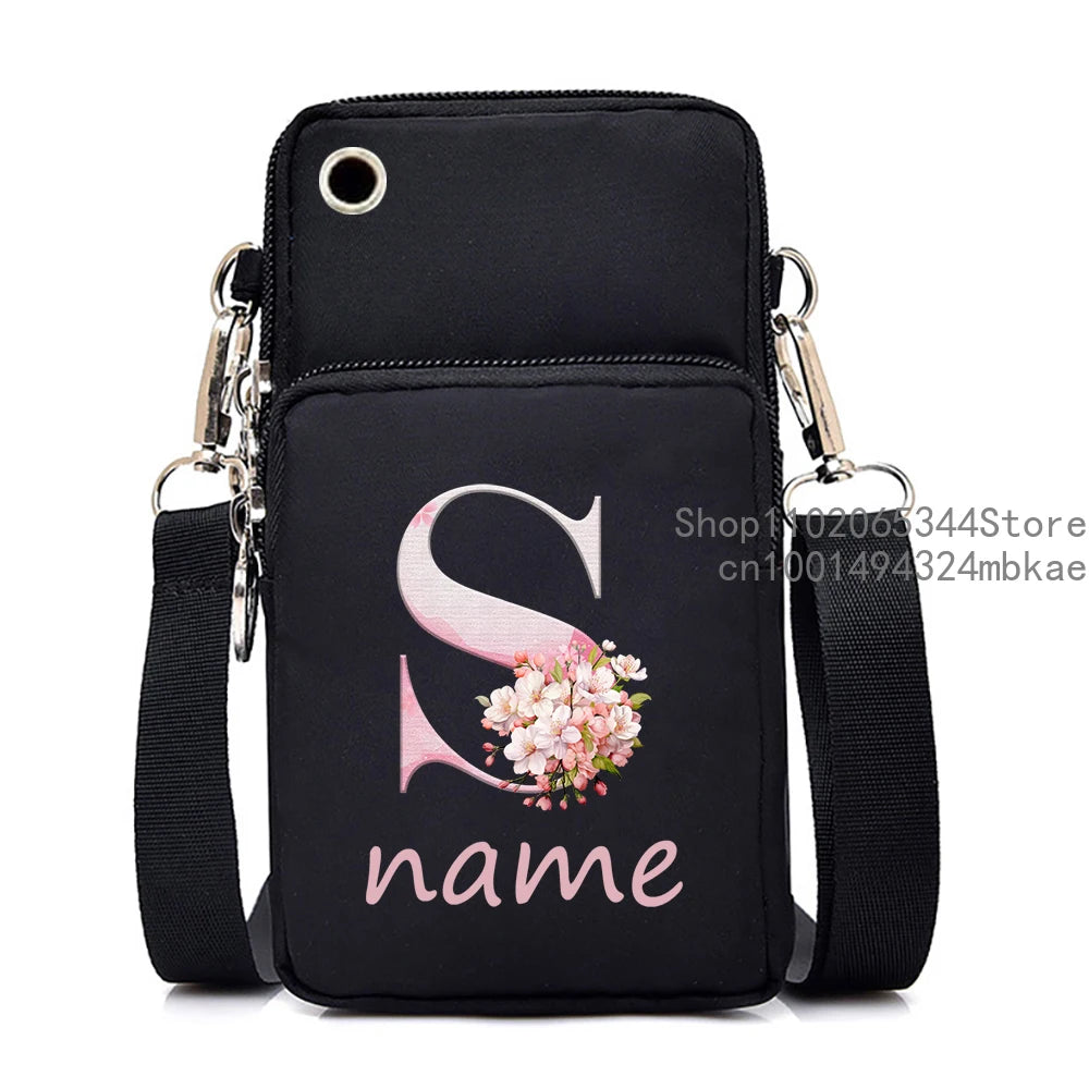 Sac à bandoulière pour téléphone portable floral pour femmes
