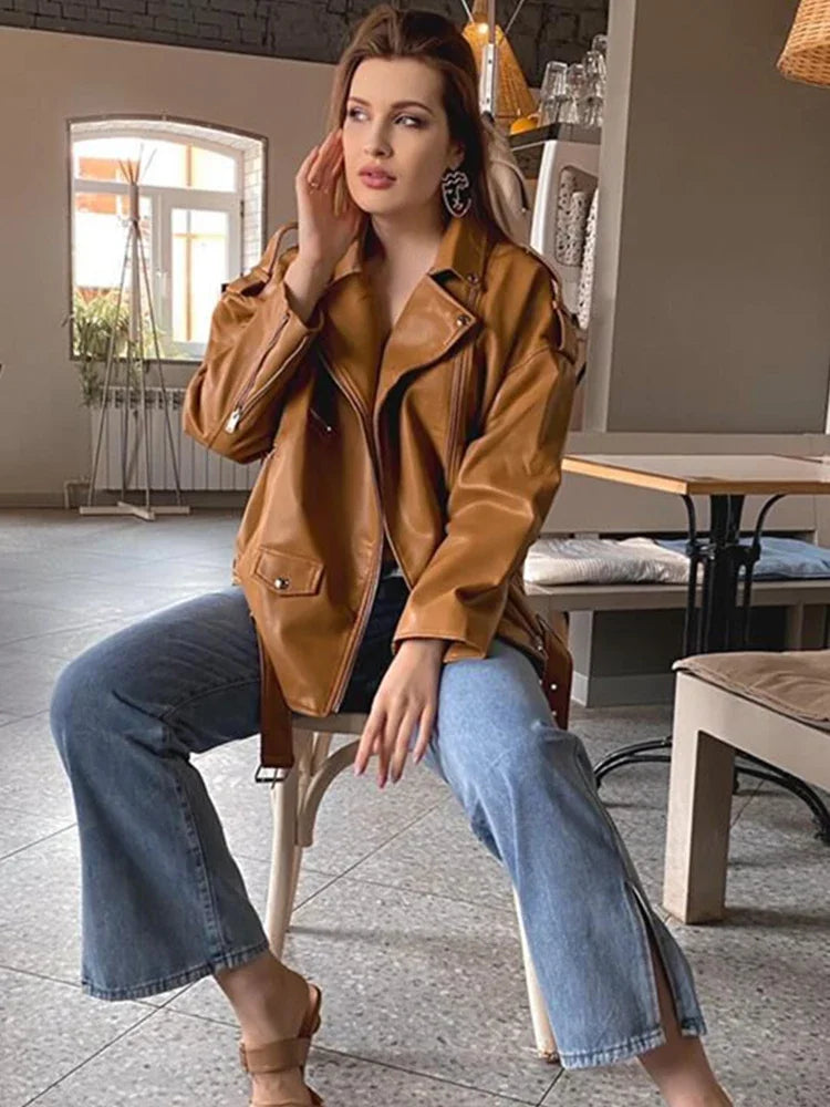 Vestes en simili cuir pour femmes