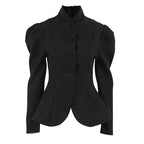 Veste rétro à col montant pour femmes