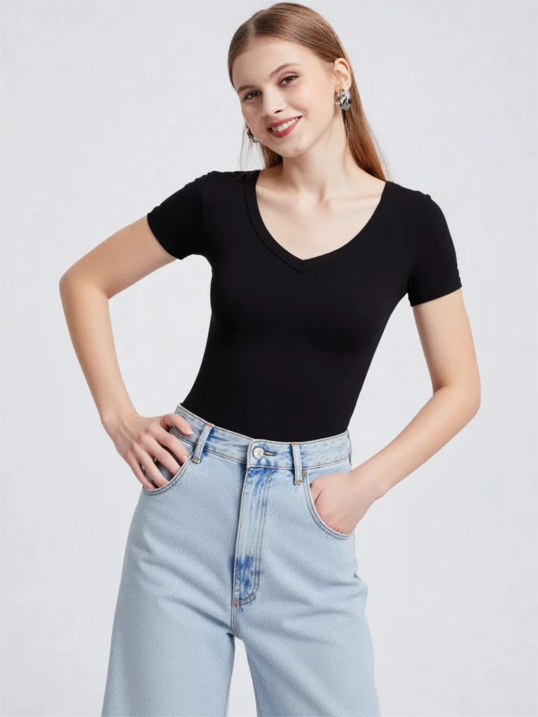 Body moulant Slim à manches courtes pour femmes