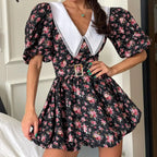 Robe courte élégante à imprimé floral pour femmes