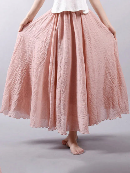 Jupe Longue Femme en Lin – Taille Haute