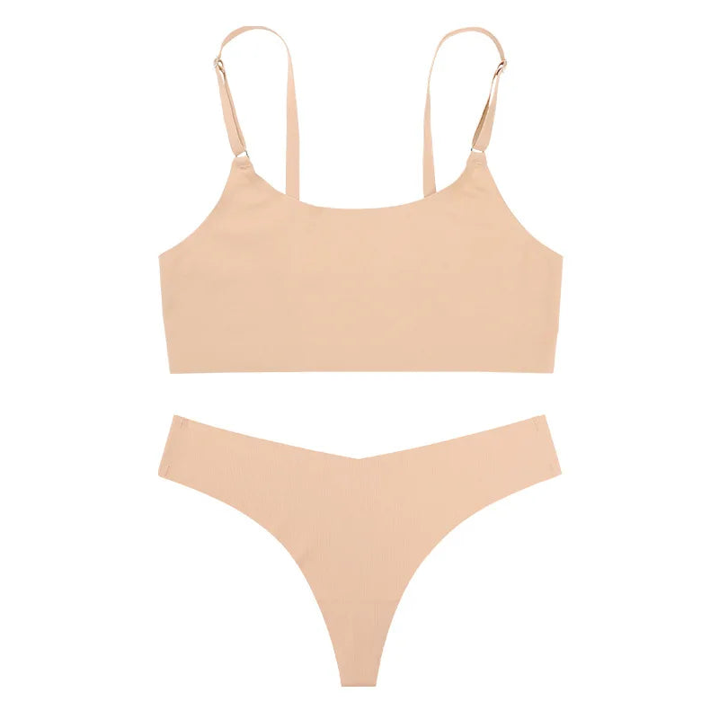 Ensemble de soutien-gorge sans couture et culotte sans fil pour femmes
