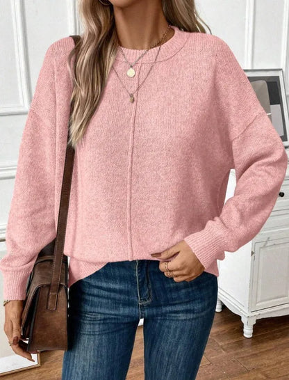 Pull Tricoté Col Rond Femme – Manches Longues
