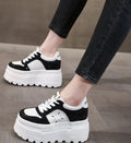 Baskets compensées en cuir pour femmes