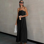 Robe de plage en lin de coton sans bretelles pour femmes
