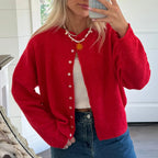 Pull à manches longues avec bouton sur le devant pour femmes