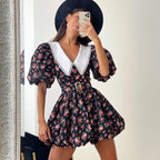 Robe courte élégante à imprimé floral pour femmes