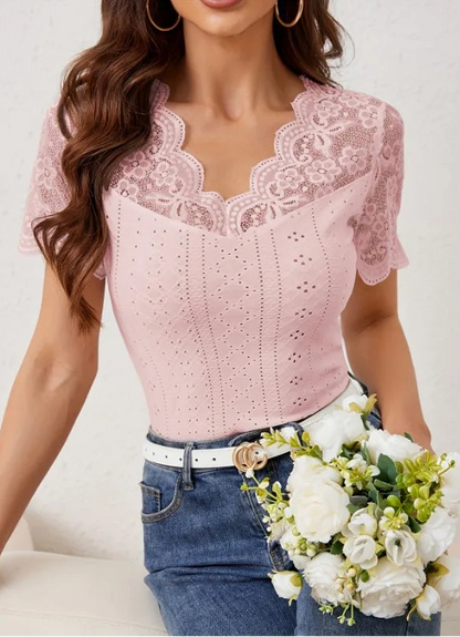 Chemise à Manches Courtes Femme – Style Élégant