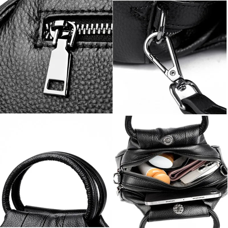 Sac à main en cuir véritable pour femmes
