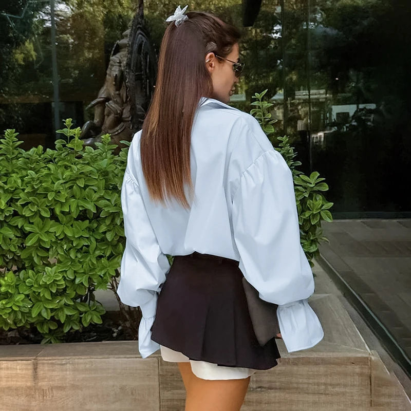 Chemise à manches longues en coton pour femmes