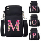 Sac à bandoulière série lettres Sakura rose pour téléphone portable pour femmes