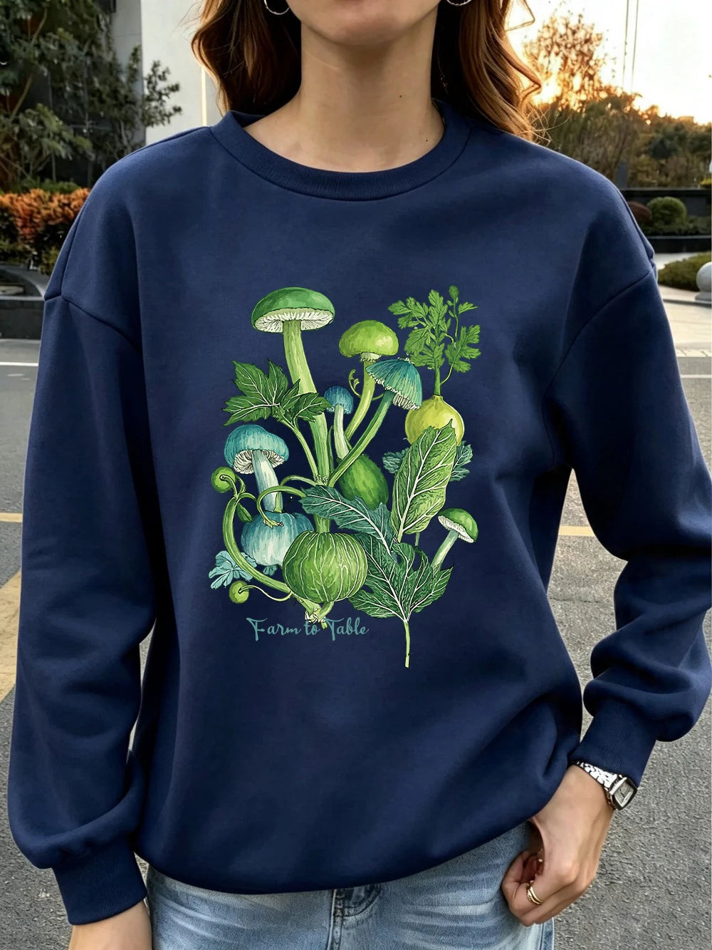 Sweat-shirts imprimés « De la ferme à la table » pour femmes