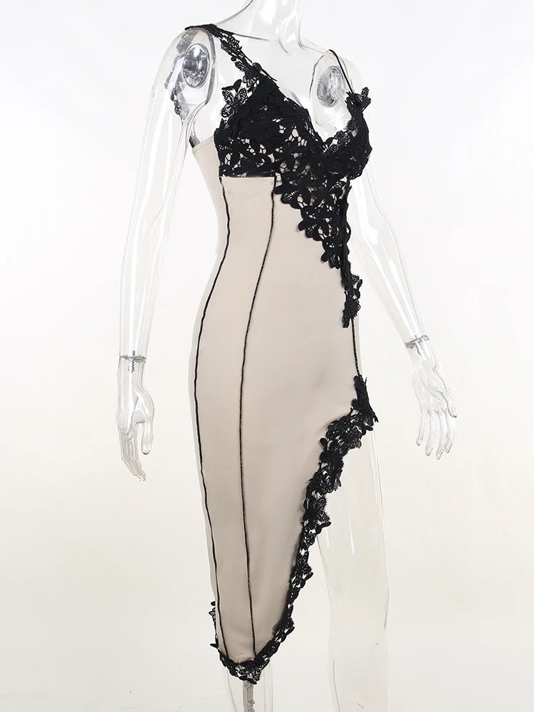 Robe de soirée avec dentelle pour femmes