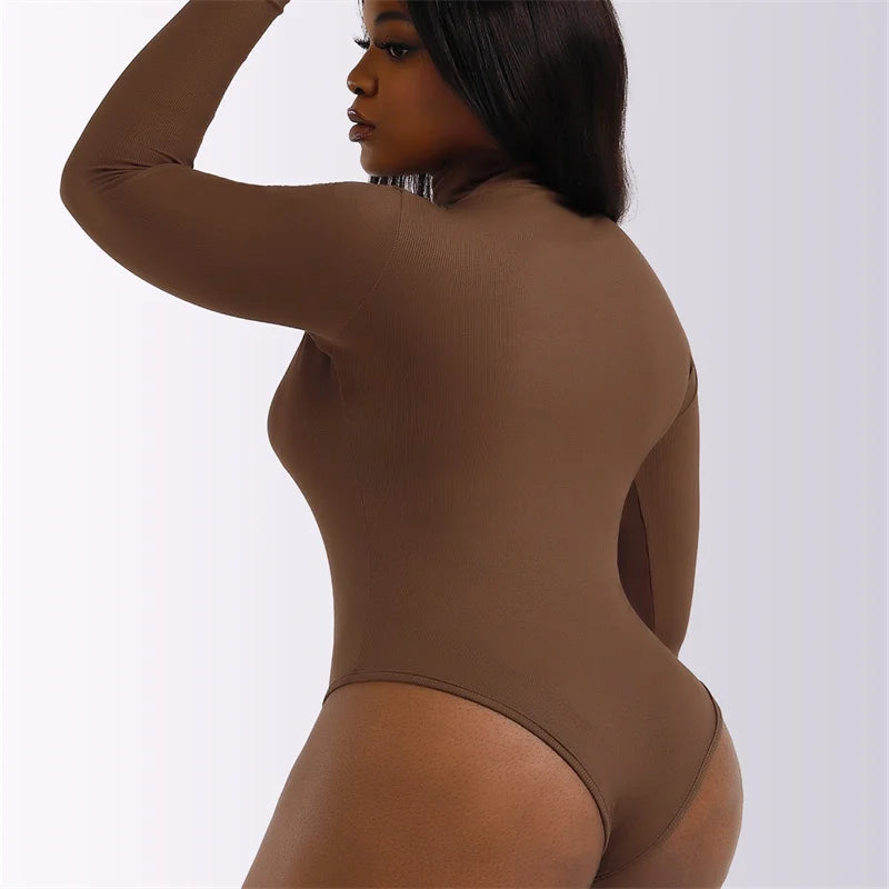 Body noir à manches longues pour femmes