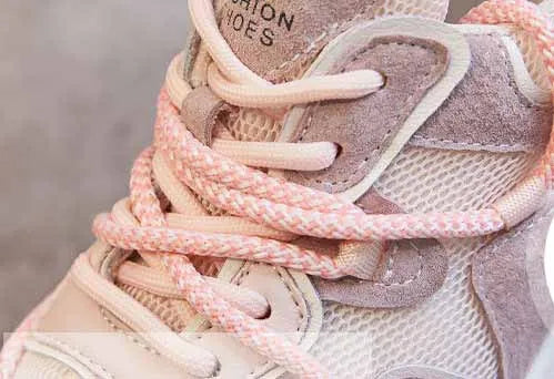 Baskets en maille daim en cuir véritable pour femmes