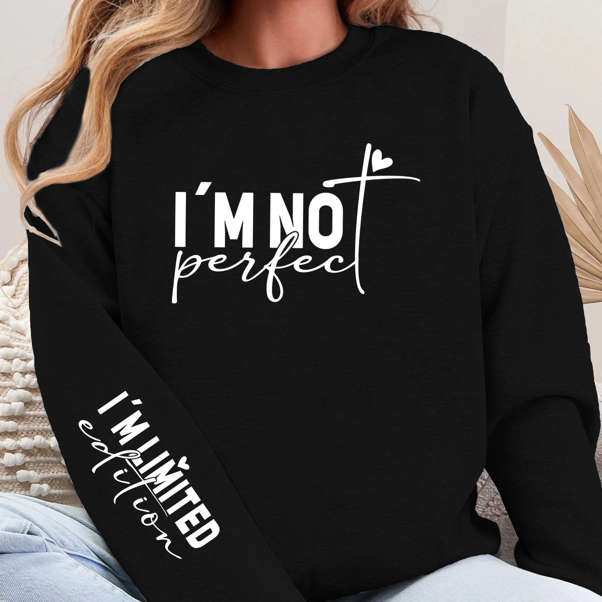 Sweat-shirt en molleton à col rond pour femmes