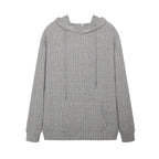 Pull en tricot à capuche rayé et manches longues pour femmes