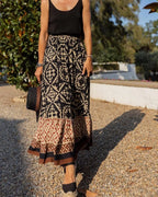 Jupe longue imprimée vintage pour femmes