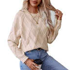Pull à manches et col rond pour femmes
