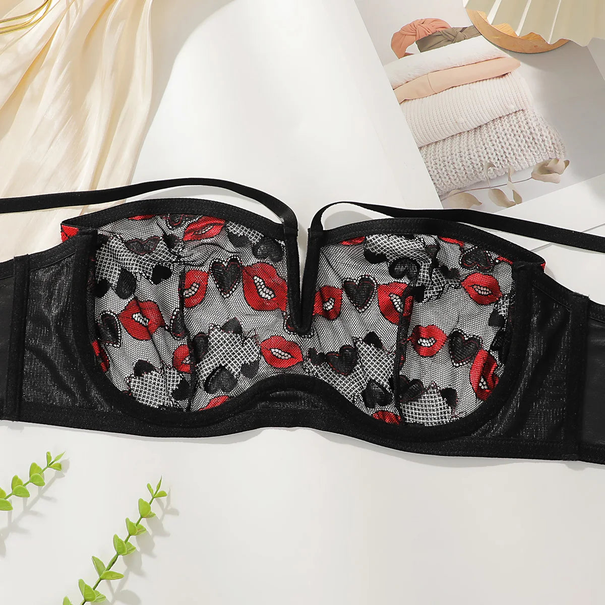 Soutien-gorge grande taille à décolleté plongeant pour femmes