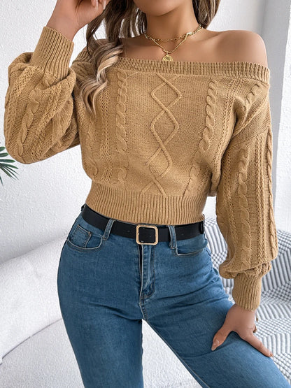 Pull en Maille Femme – Épaules Dénudées