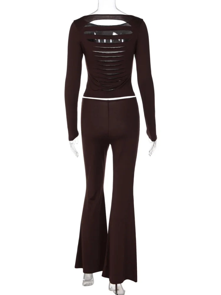 Ensemble Femme 2 Pièces Dos Nu avec Découpes