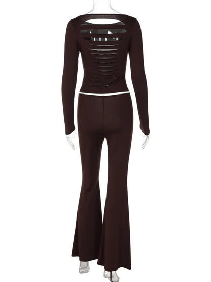 Ensemble Femme 2 Pièces Dos Nu avec Découpes