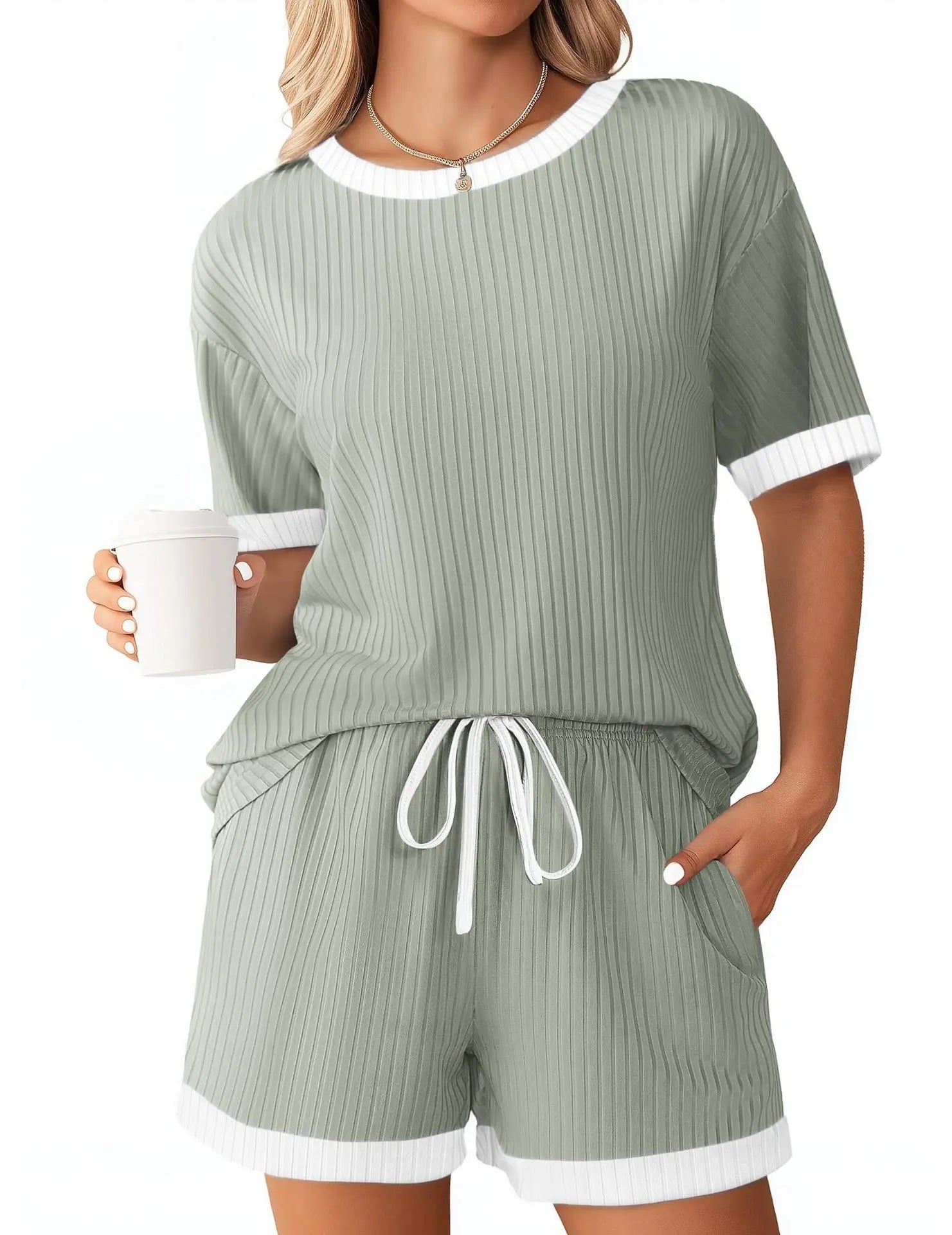 Ensemble short courts décontracté pour femmes