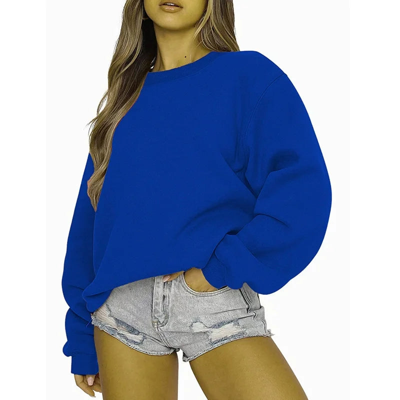 Pull décontracté couleur unie pour femmes