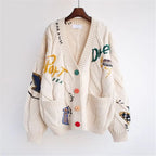 Cardigan brodé à manches pour femmes