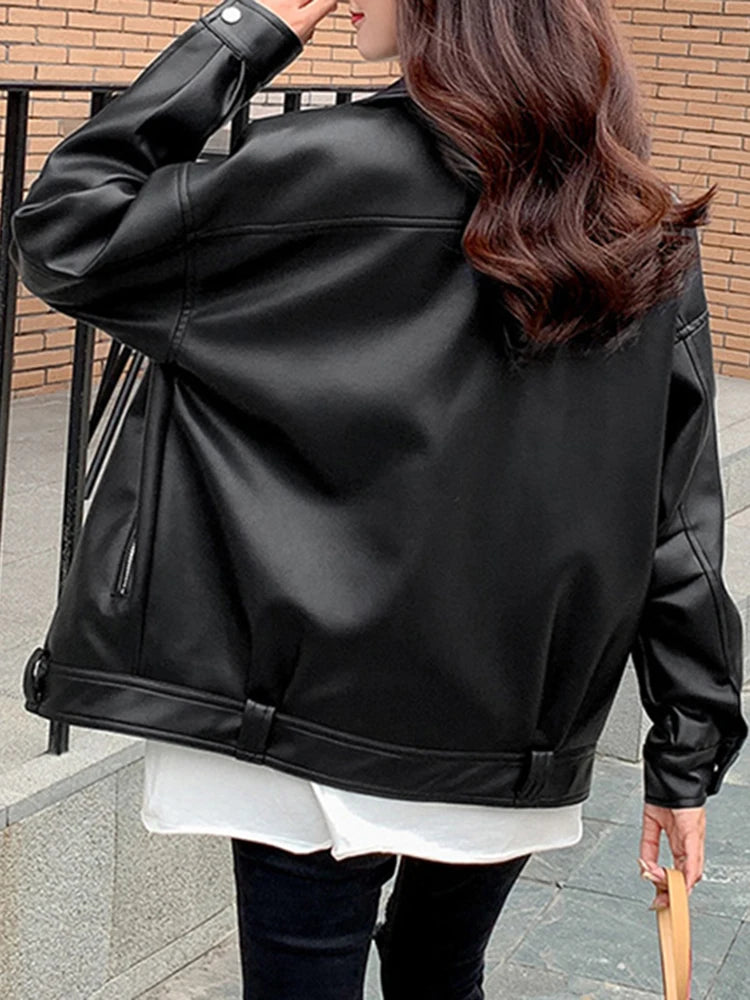 Blouson Femme en Similicuir – Style Streetwear Chic et Tendance