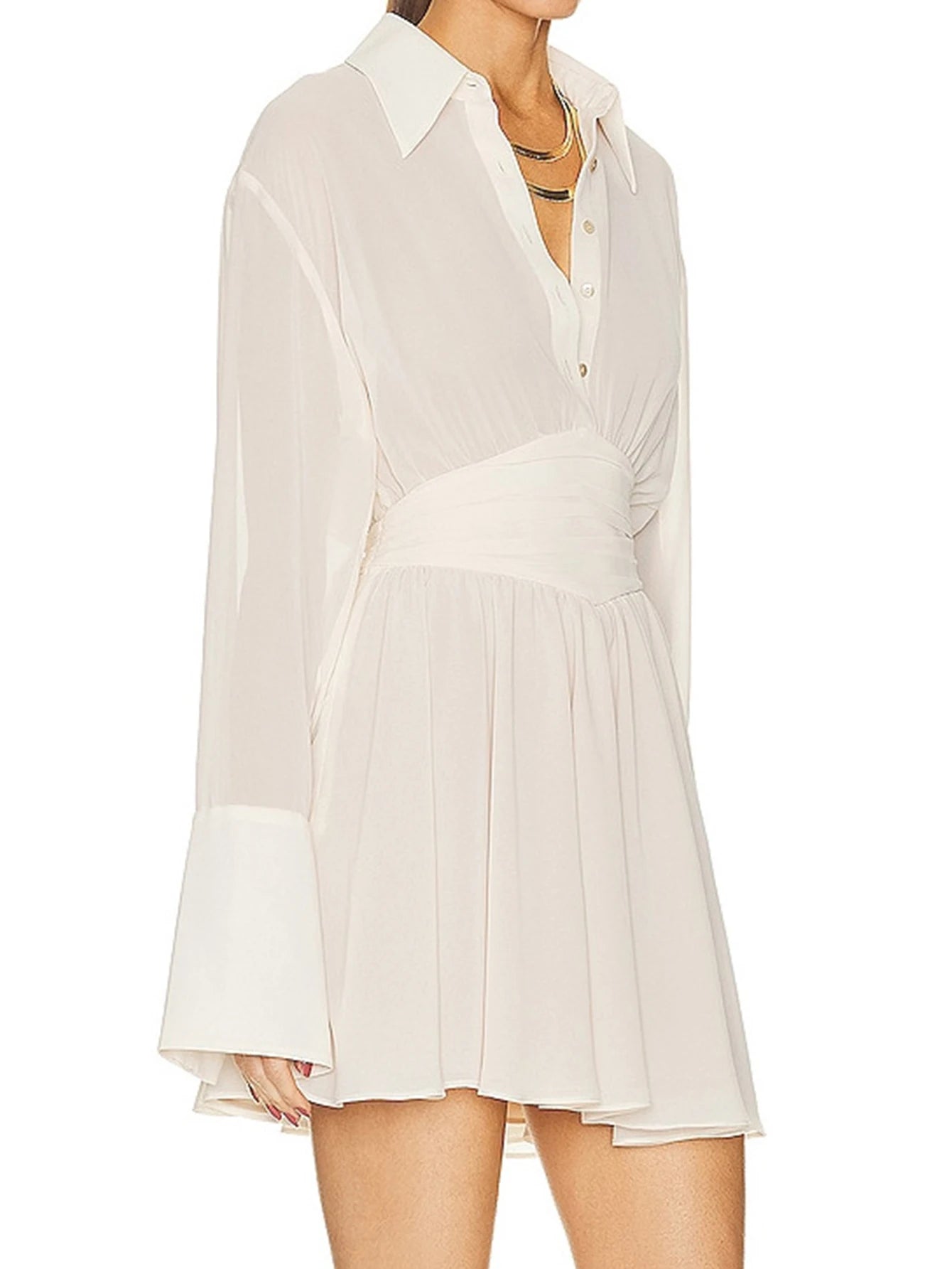 Mini robe d'été en mousseline de soie pour femmes