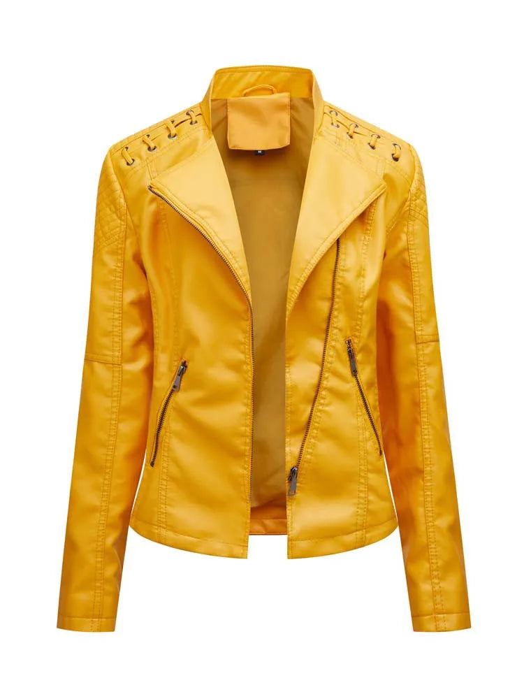 Veste en cuir Slim pour femmes