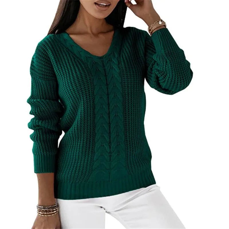 Pull ample en maille et manches longues pour femmes