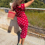 Robe en maille à pois pour femmes