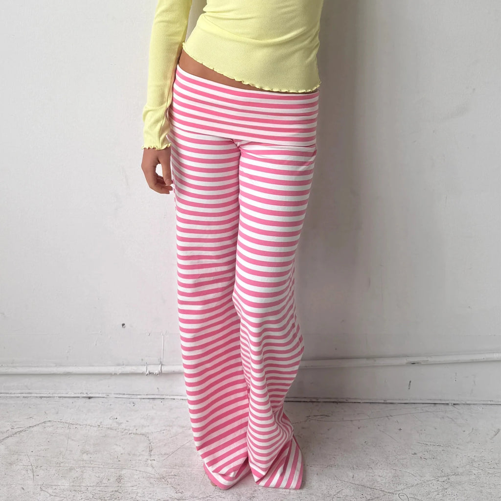Pantalon large à revers pour femmes