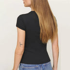 T-shirt court à manches courtes pour femmes
